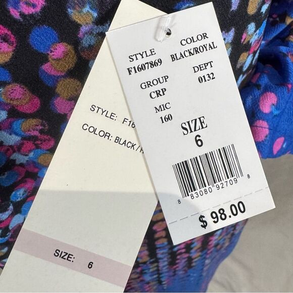 Leslie Fay gorgeous confetti dot abstract print sheath dress size 6 NWT - Picture 6 of 10